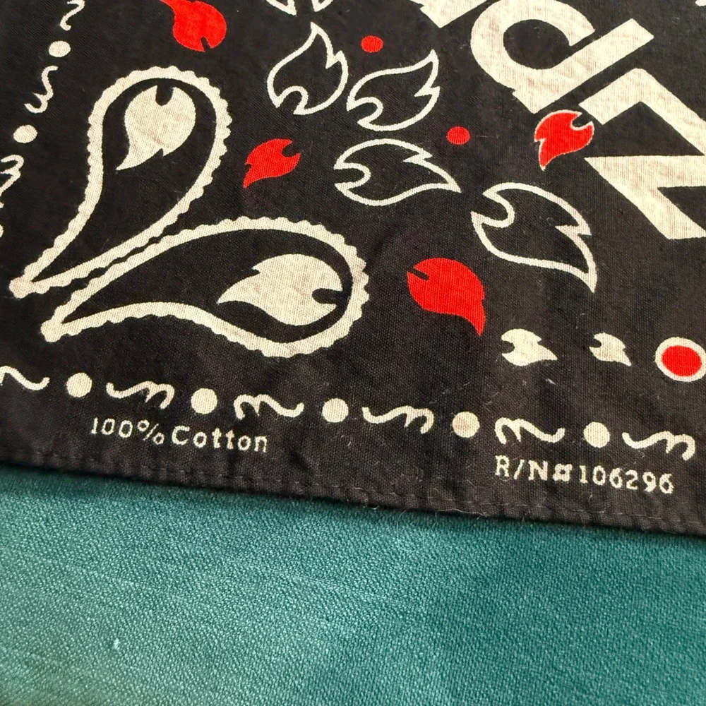 Zippo Black Red Paisley Logo Cotton‎ Bandana Zan Headgear USA